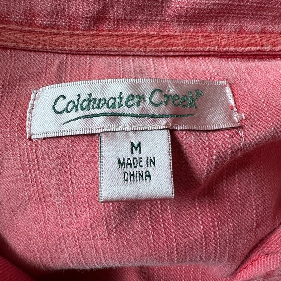 COLDWATER CREEK NWOT WASHED RED COTTON CANVAS HALF SNAP JACKET HOODIE | MEDIUM - Picture 11 of 11